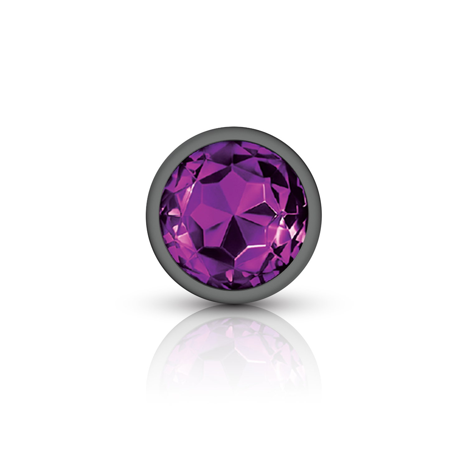Purple Round Gem Anal Trainer Kit - Gunmetal
