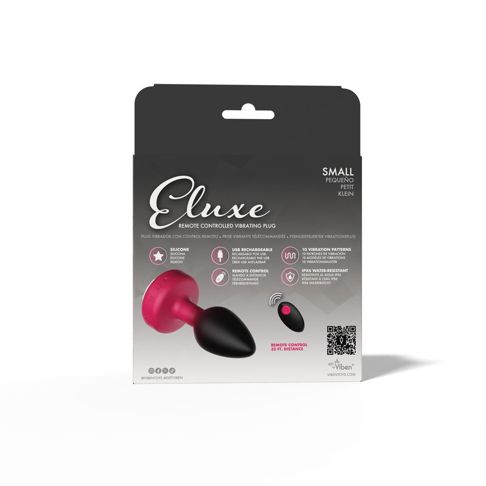 Eluxe Vibrating Clr Gem Rbyombre Plug Sm With Remote