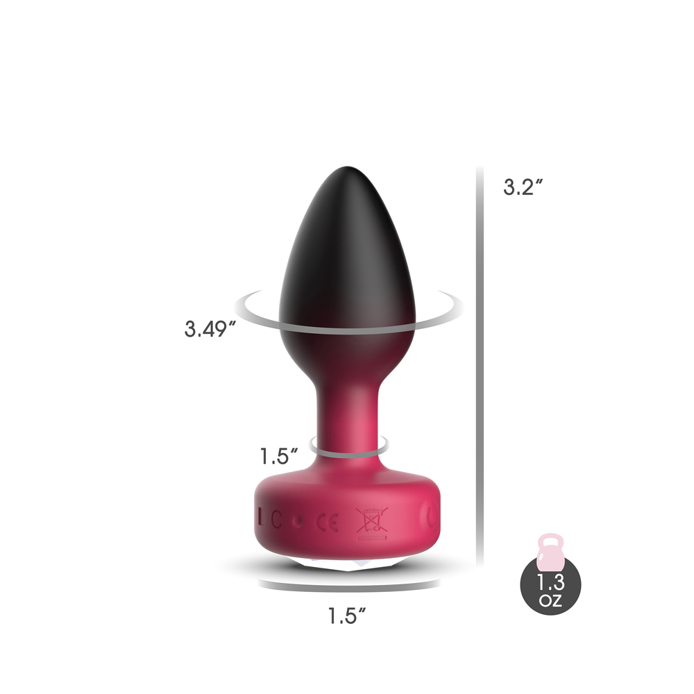 Eluxe Vibrating Clr Gem Rbyombre Plug Sm With Remote