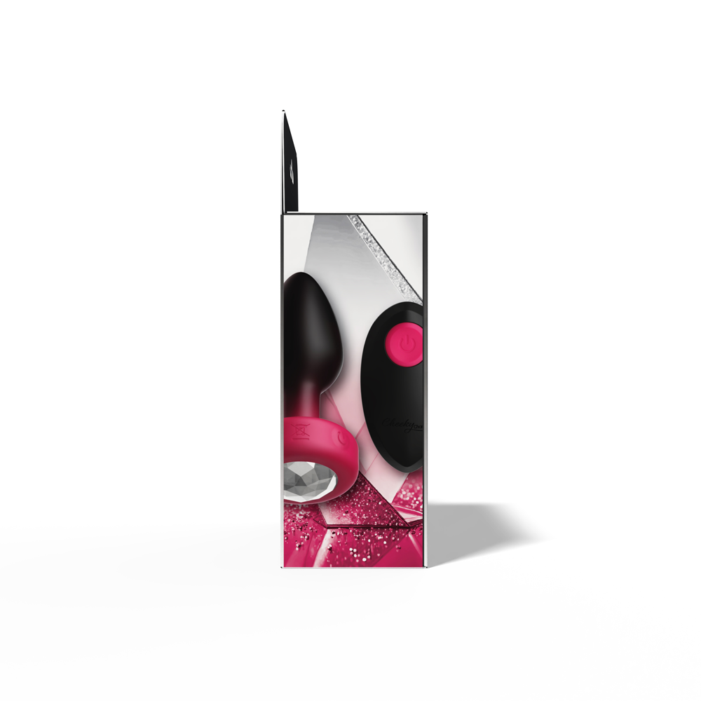 Eluxe Vibrating Clr Gem Rbyombre Plug Md With Remote