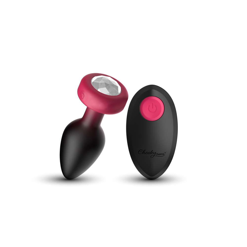 Eluxe Vibrating Clr Gem Rbyombre Plug Md With Remote