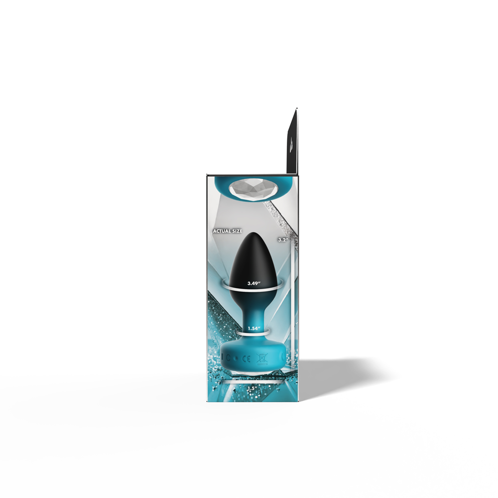 Eluxe Vibrating Clr Gem Bluombre Plug Sm With Remote
