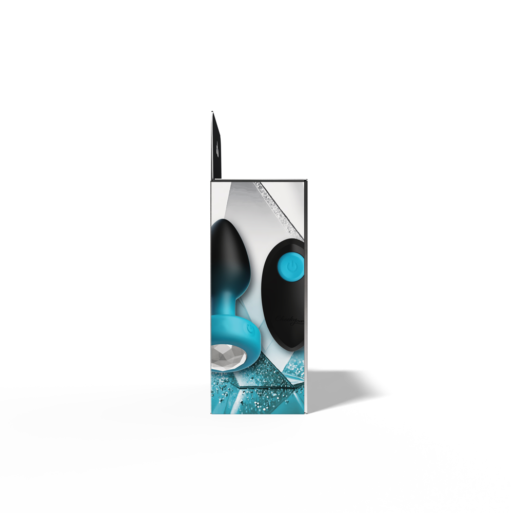 Eluxe Vibrating Clr Gem Bluombre Plug Md With Remote