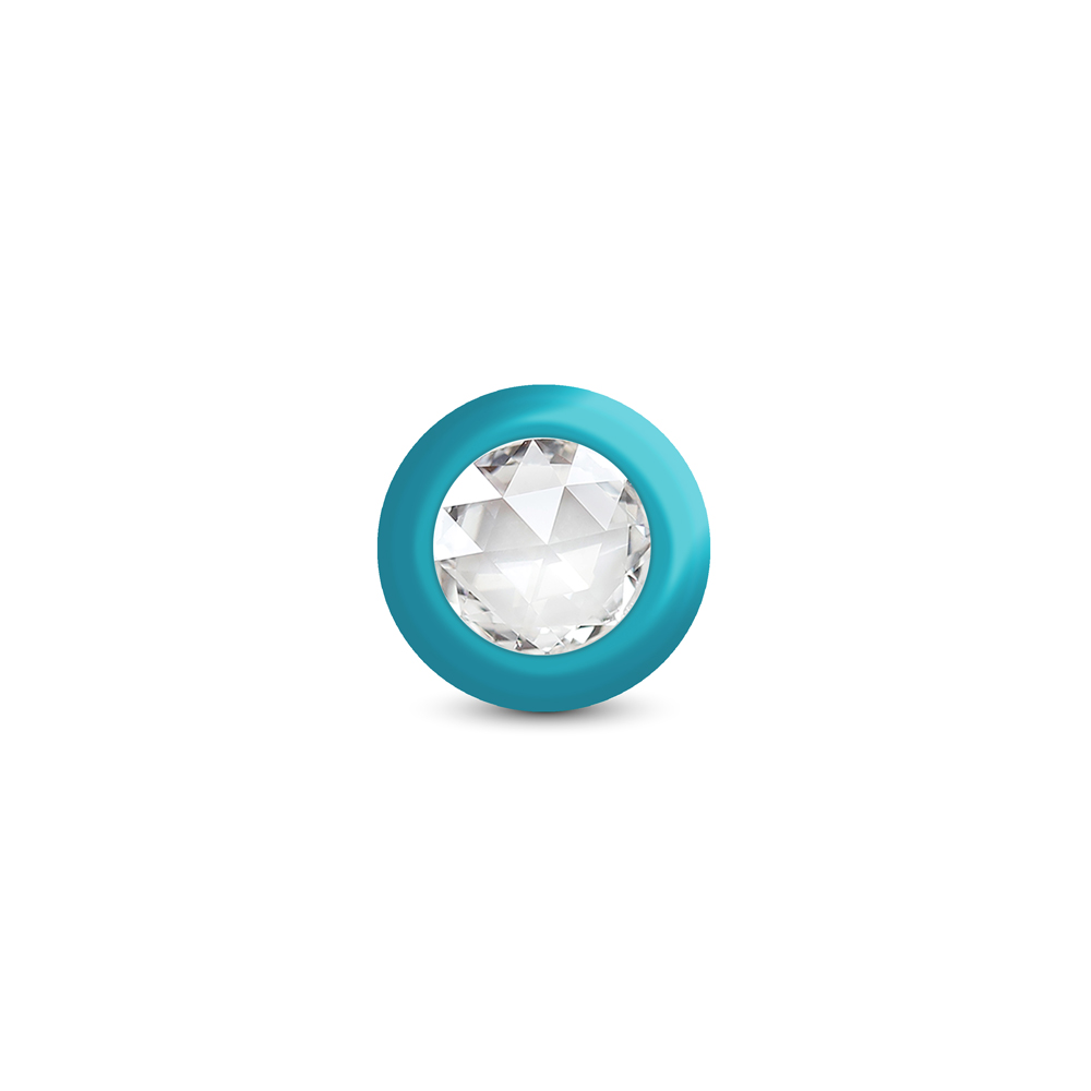 Eluxe Vibrating Clr Gem Bluombre Plug Md With Remote