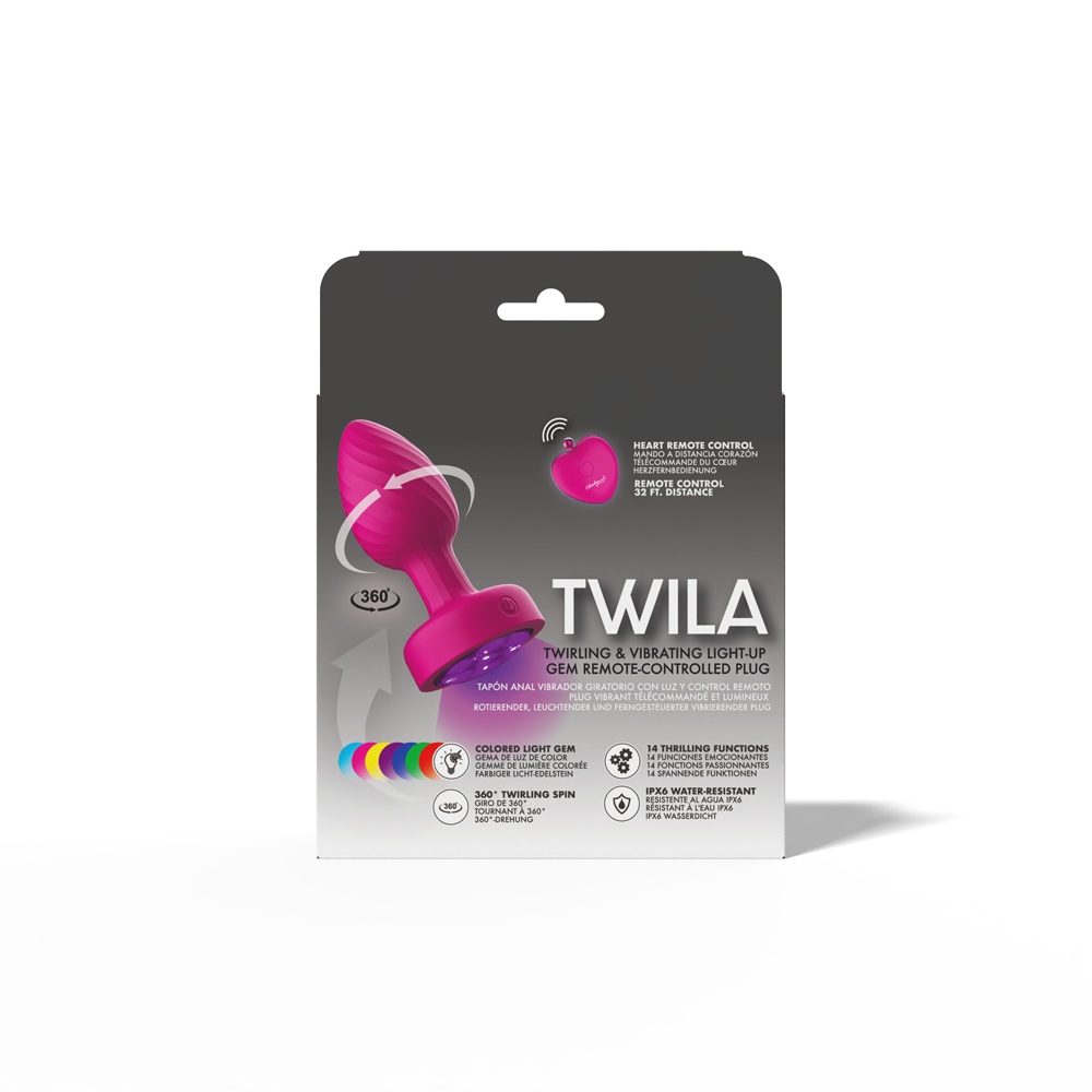 Twila Twirling Purple Gem Light Up Vibrating Plug With Pnk Heart Remote