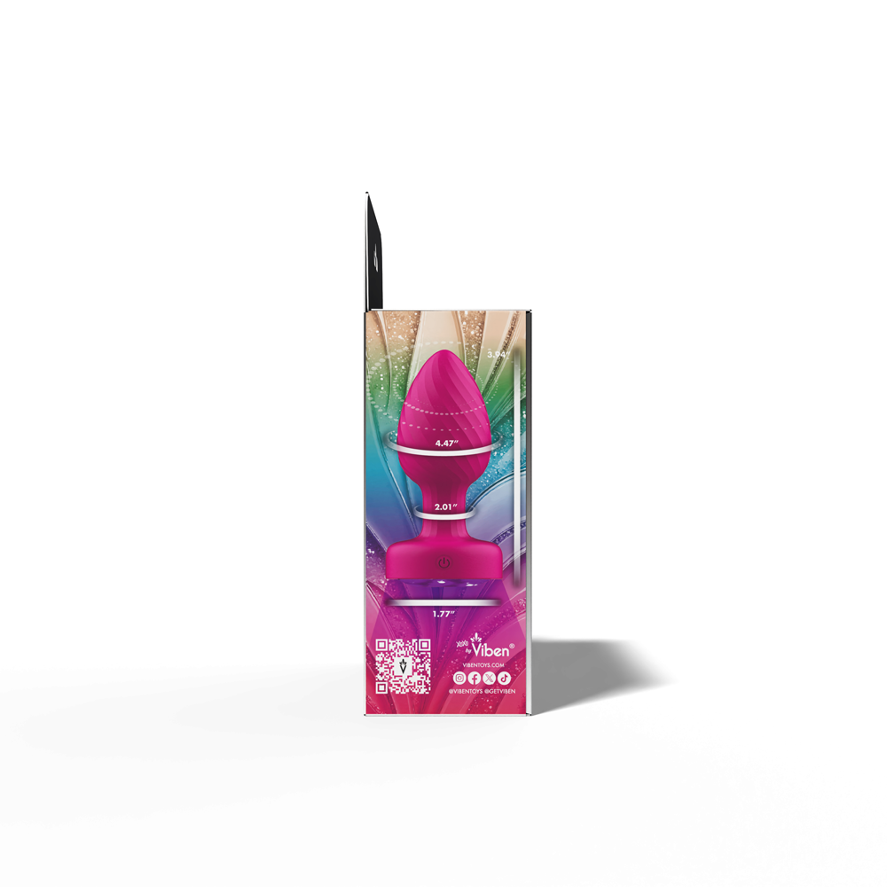 Twila Twirling Purple Gem Light Up Vibrating Plug With Pnk Heart Remote