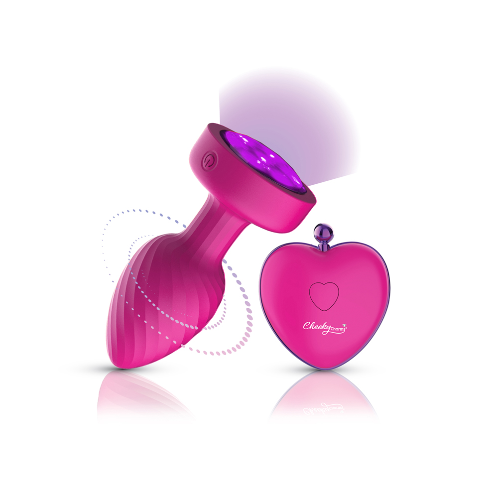 Twila Twirling Purple Gem Light Up Vibrating Plug With Pnk Heart Remote