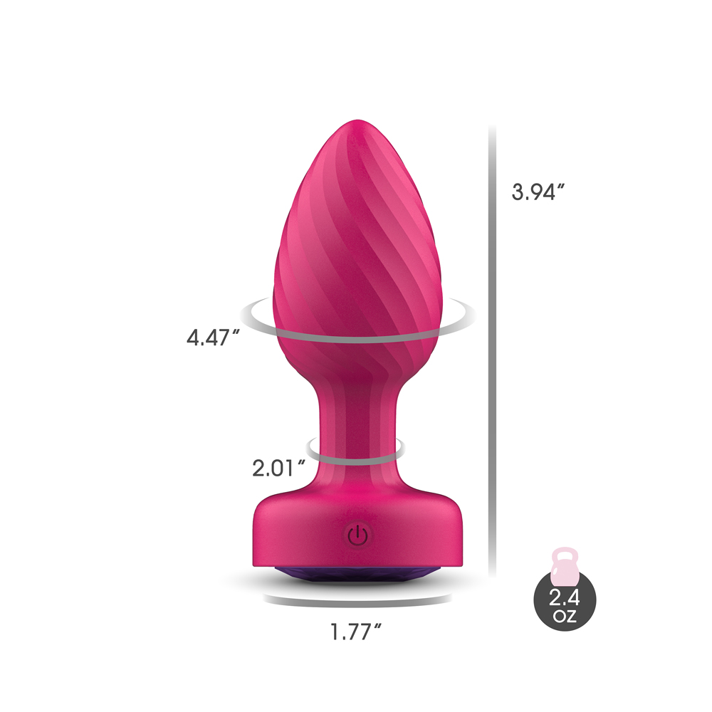 Twila Twirling Purple Gem Light Up Vibrating Plug With Pnk Heart Remote