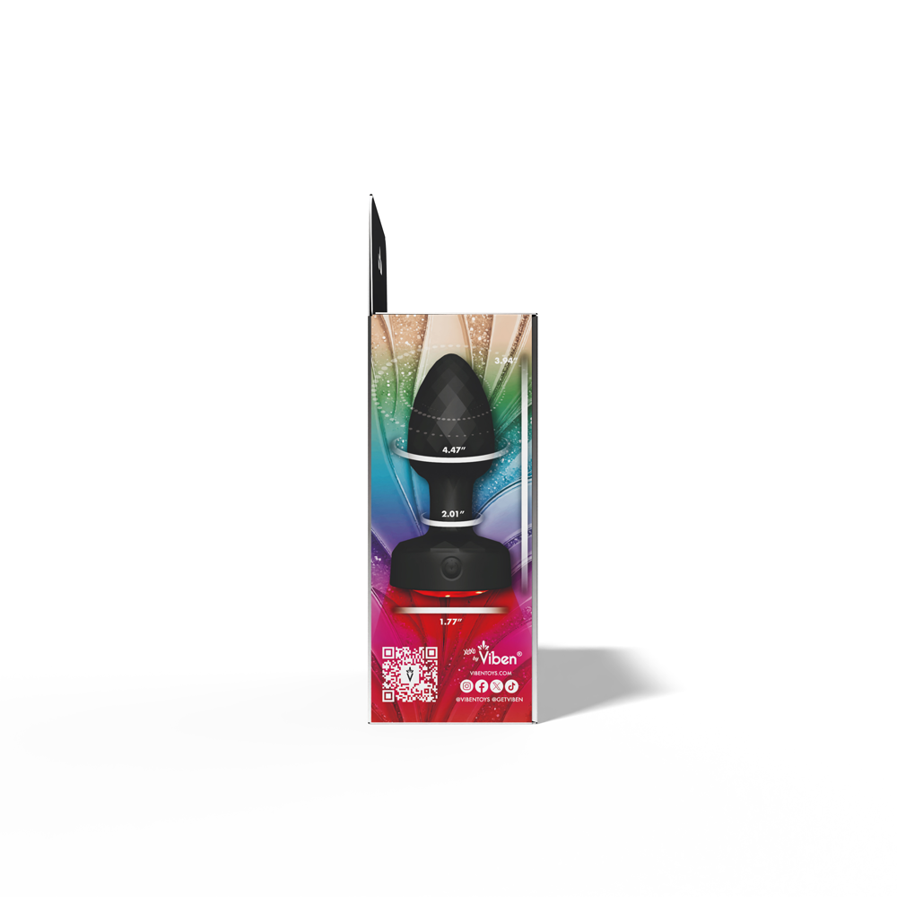 Twila Twirling Smoke Gem Light Up Vibrating Plug With Blk Heart Remote