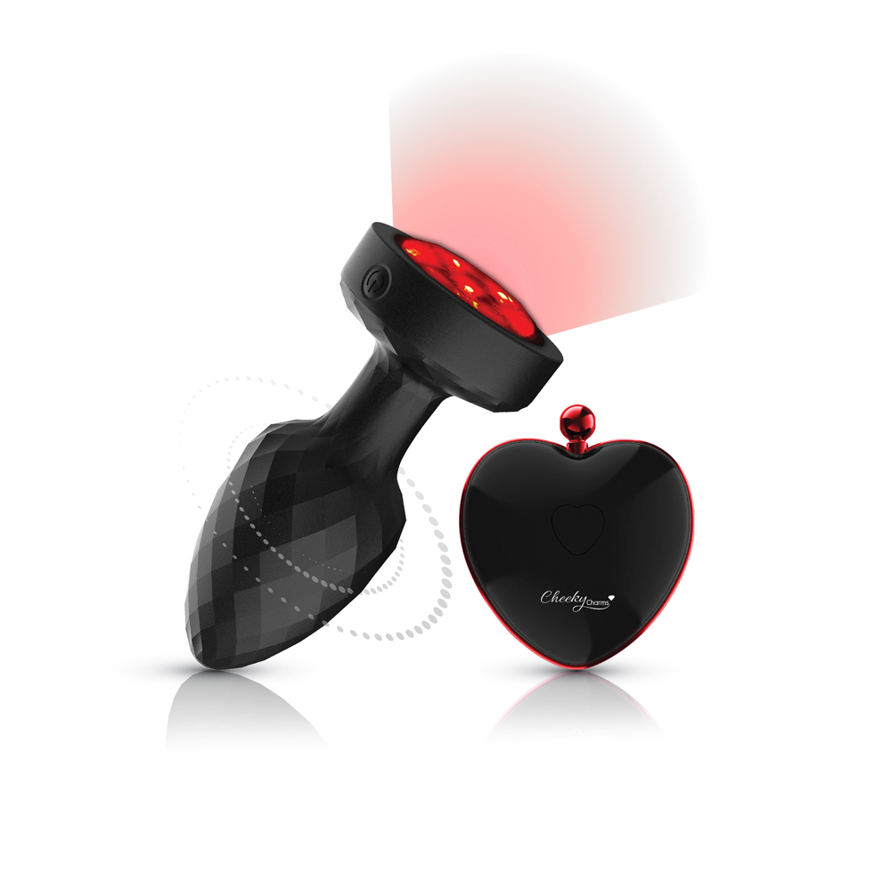 Twila Twirling Smoke Gem Light Up Vibrating Plug With Blk Heart Remote