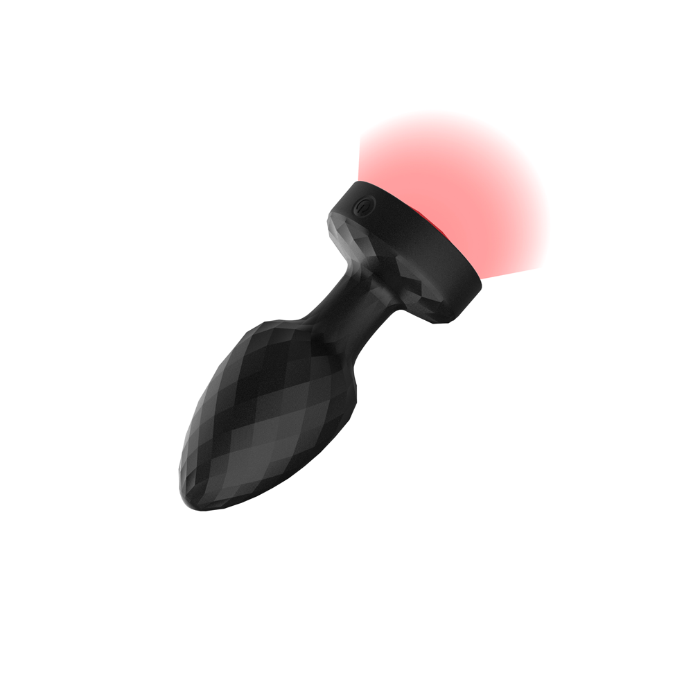 Twila Twirling Smoke Gem Light Up Vibrating Plug With Blk Heart Remote