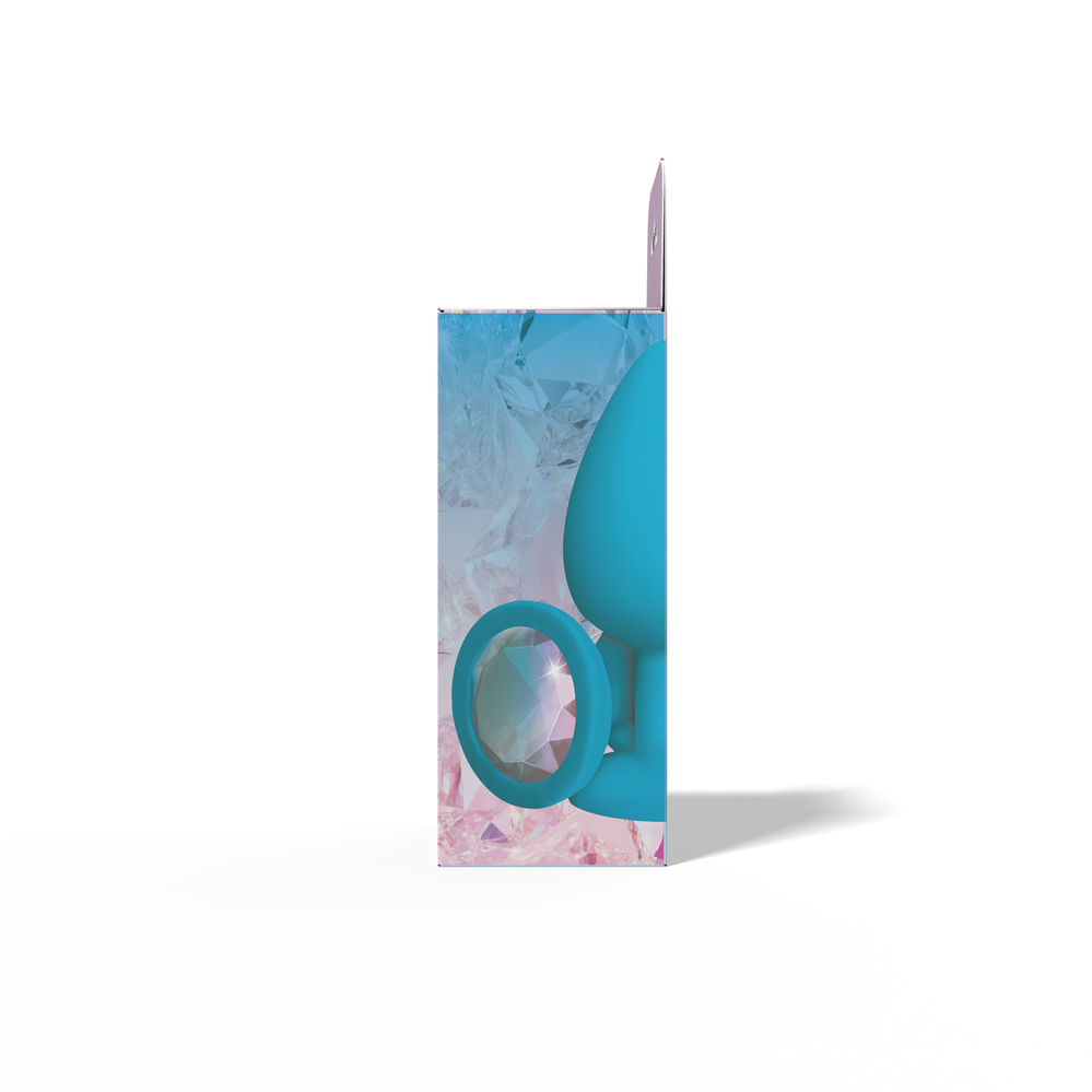 Gemma Clear Iridescent Gem Teal Silicone Plug