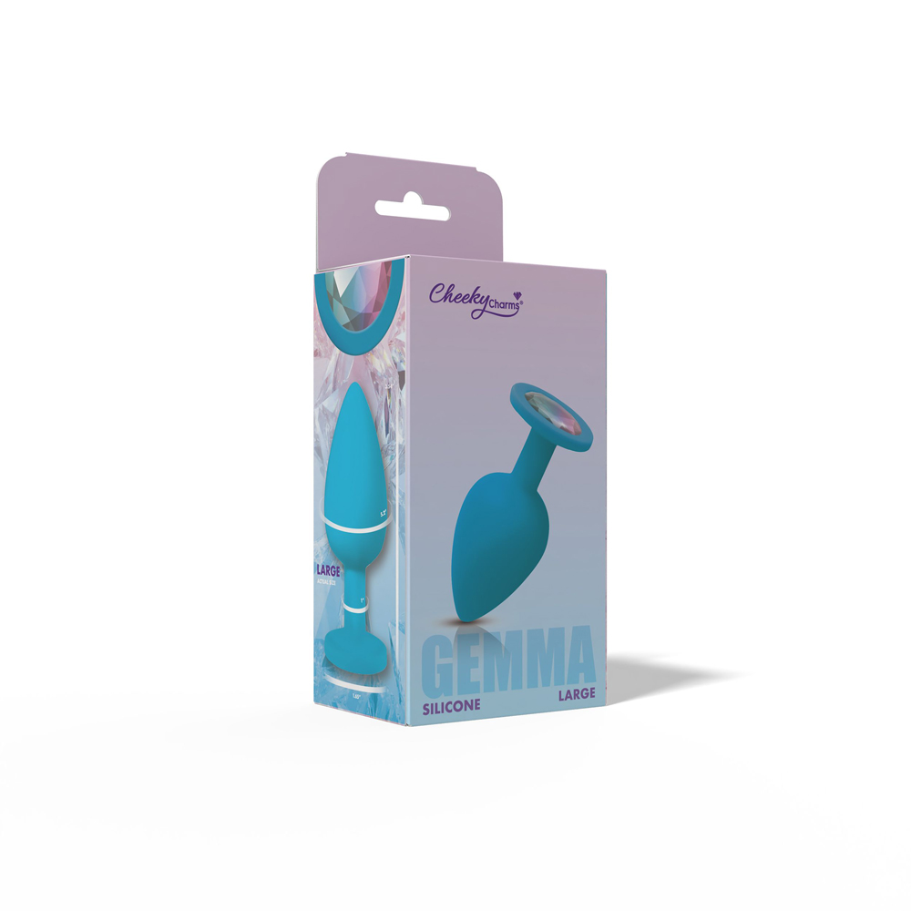 Gemma Clear Iridescent Gem Teal Silicone Plug