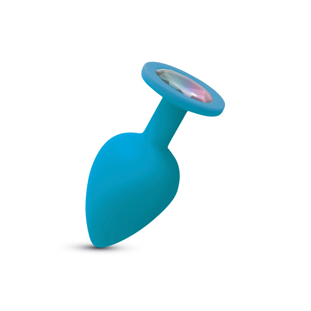 Gemma Clear Iridescent Gem Teal Silicone Plug