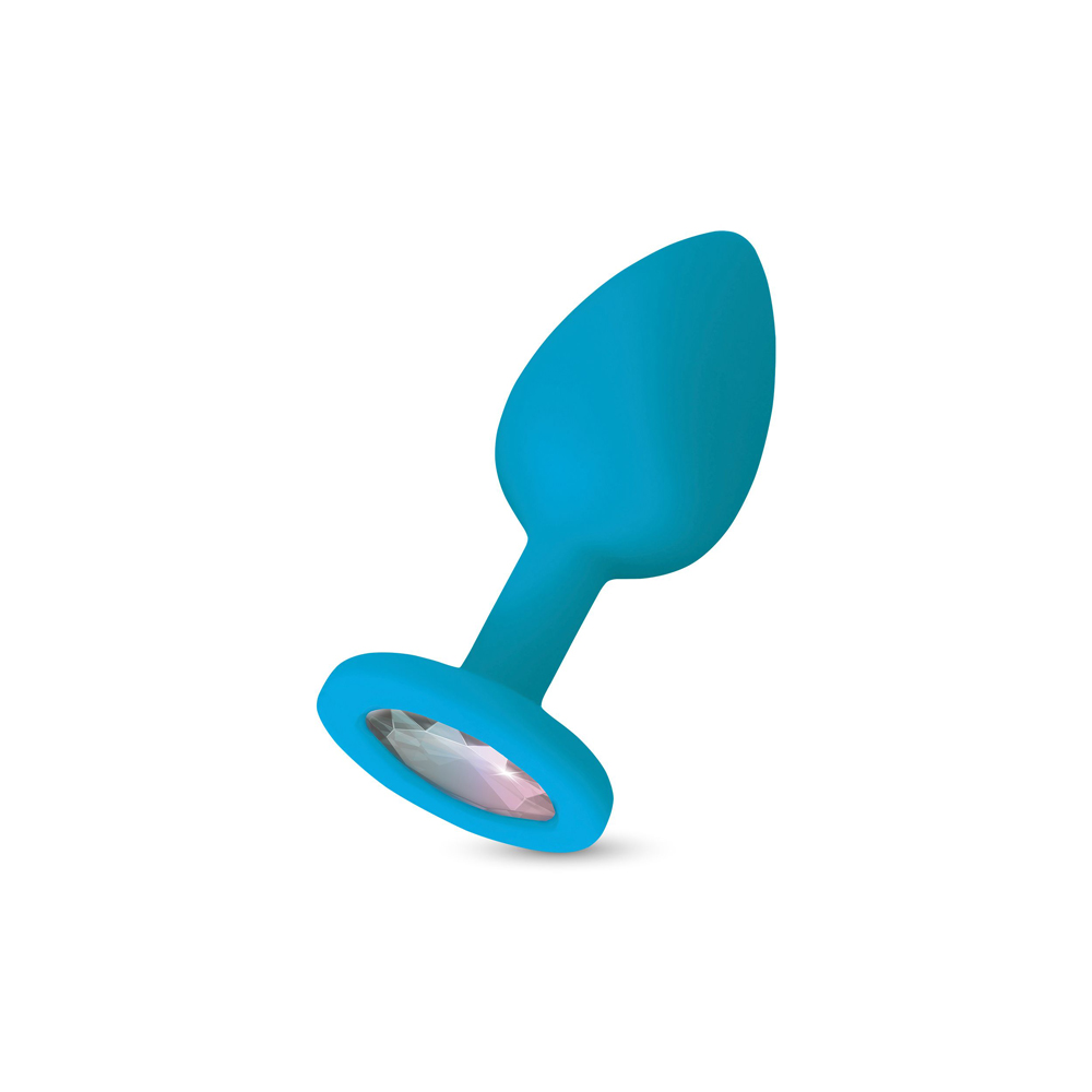 Gemma Clear Iridescent Gem Teal Silicone Plug