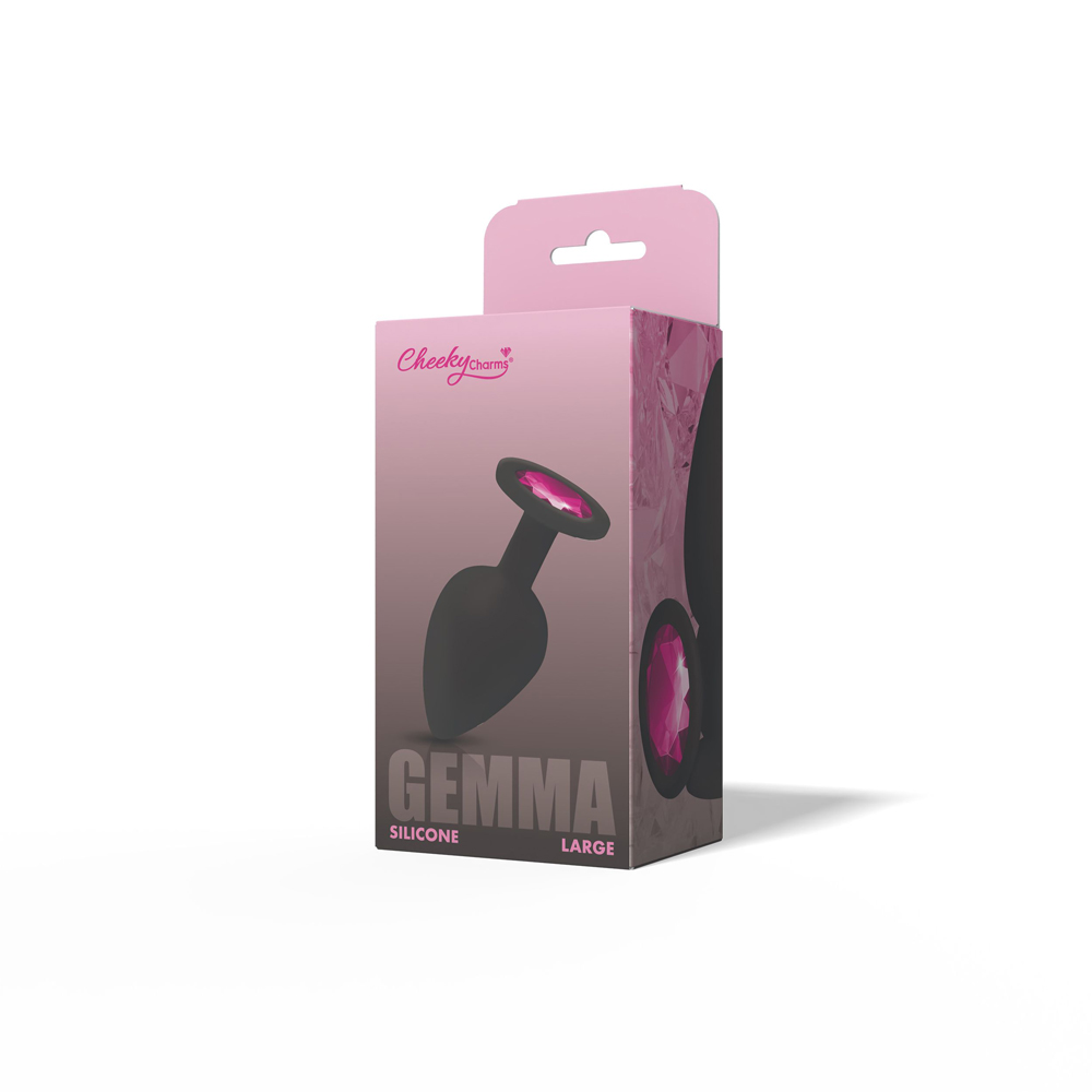 Gemma Pink Gem Black Silicone Plug