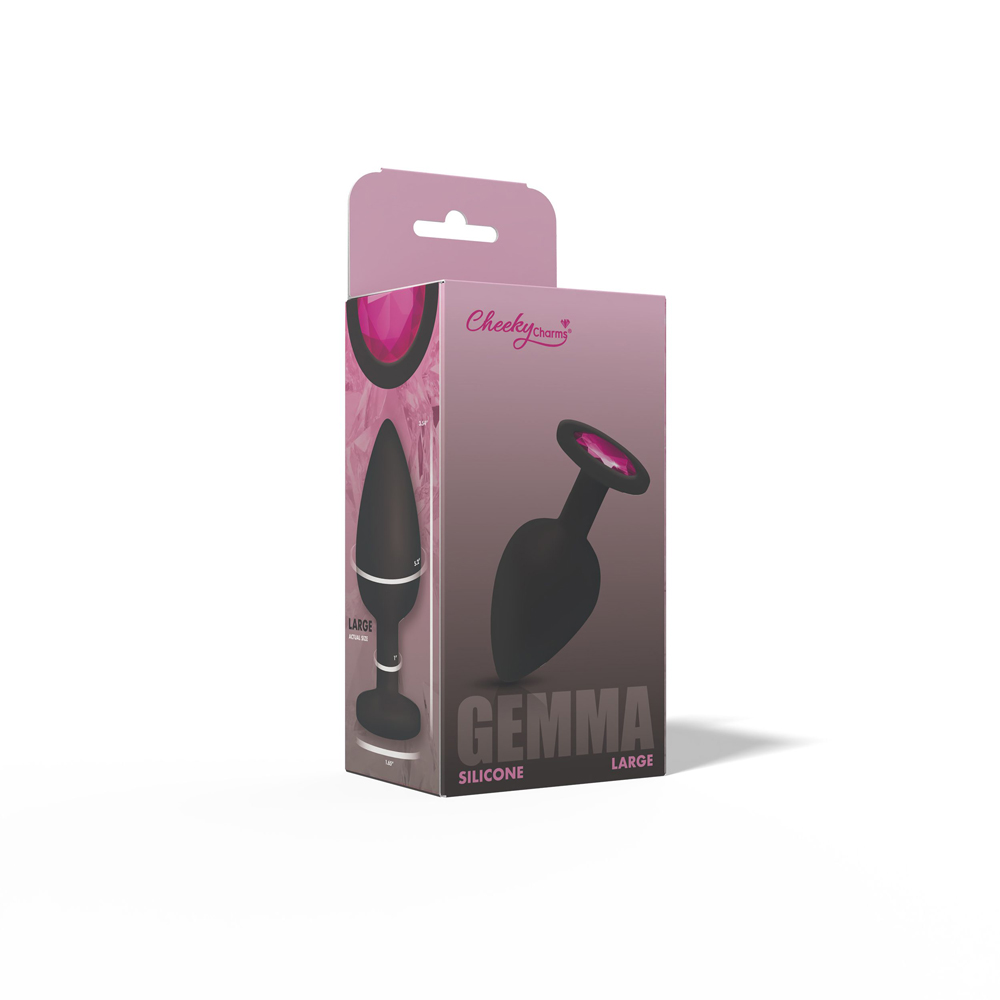 Gemma Pink Gem Black Silicone Plug