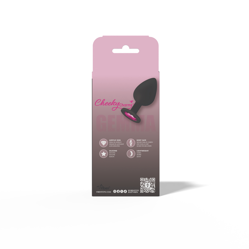 Gemma Pink Gem Black Silicone Plug