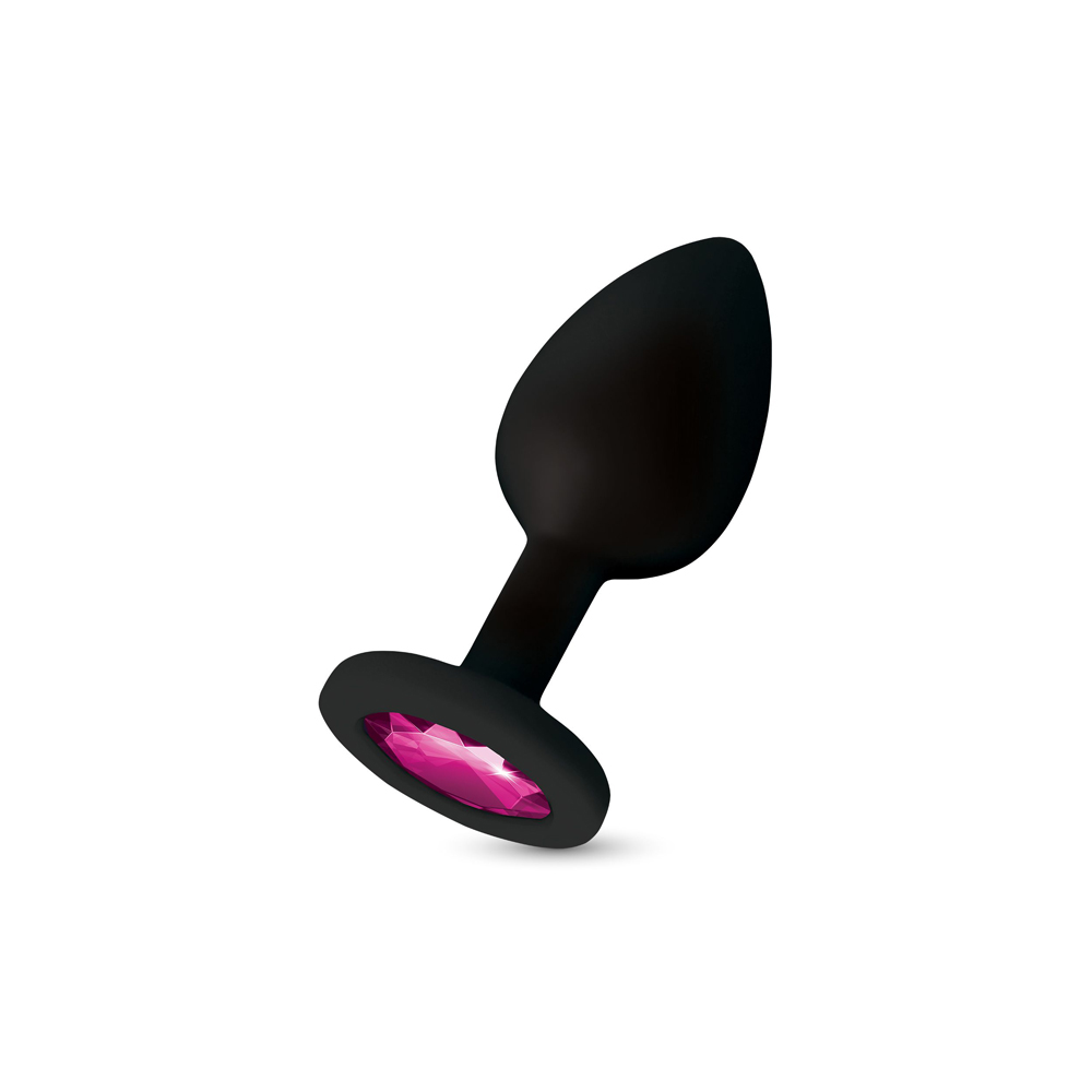 Gemma Pink Gem Black Silicone Plug