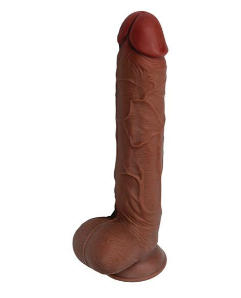 Get Lucky Real Skin 11” Dual Layer Dildo Light Brown