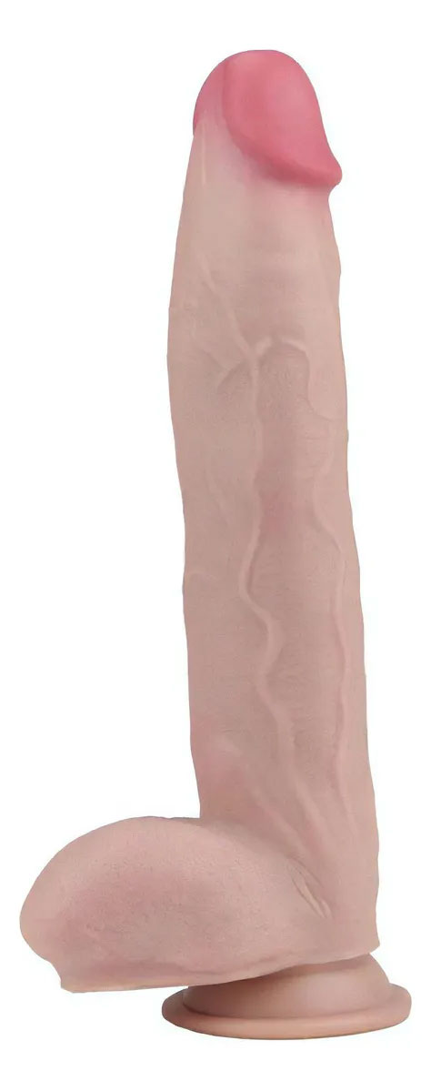 Get Lucky Real Skin 12” Dual Layer Dildo Beige
