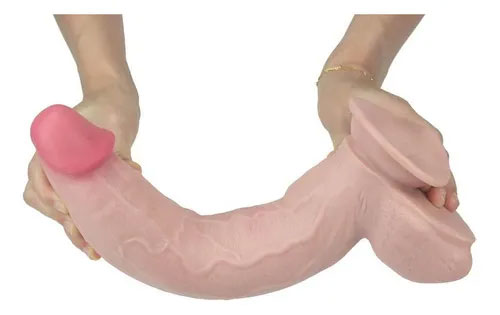 Get Lucky Real Skin 12” Dual Layer Dildo Beige