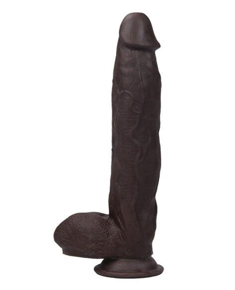 Get Lucky Real Skin 12” Dual Layer Dildo Dark Brown
