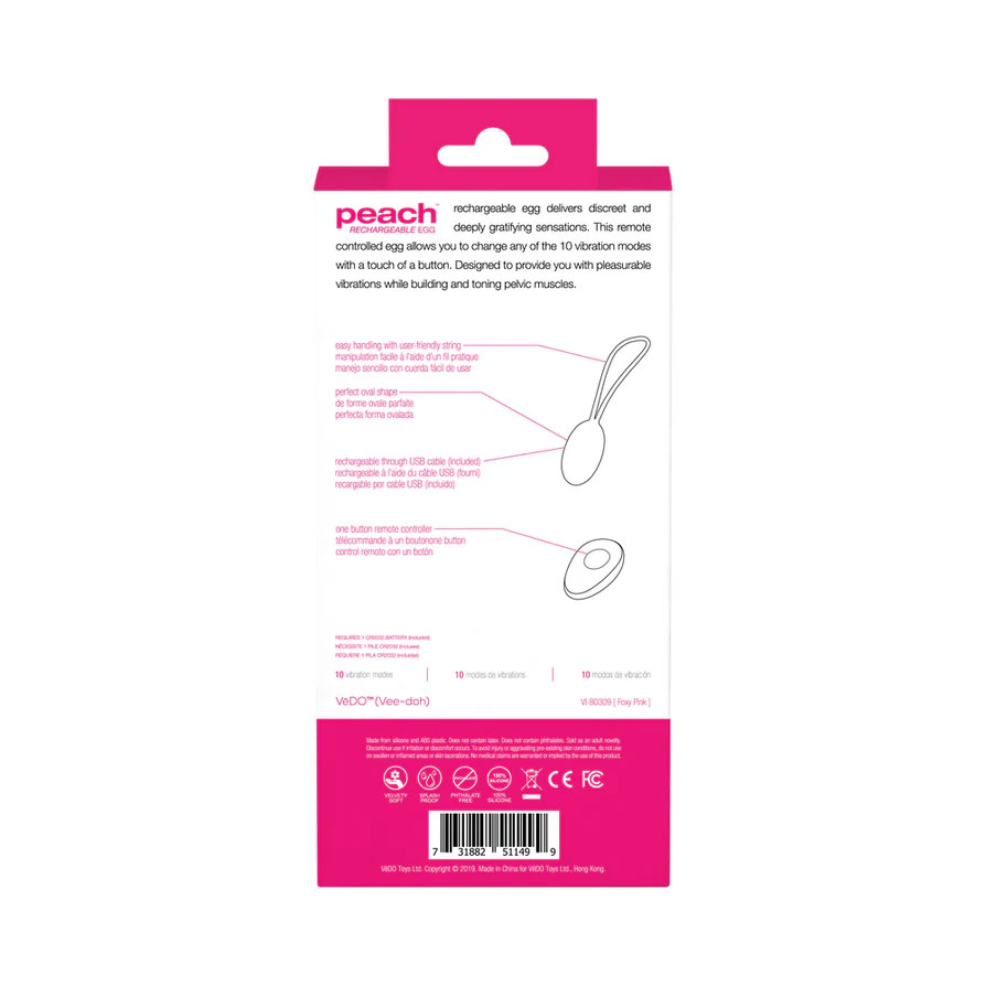 Peach Vibrating Egg - Foxy Pink