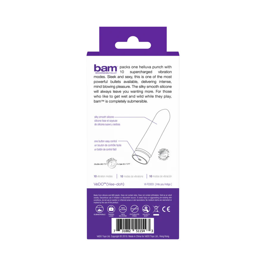 Bam Rechargeable Bullet - Into You Indigo