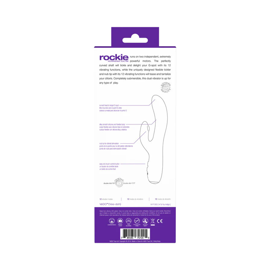 Rockie Dual Rechargeable Vibe - Indigo