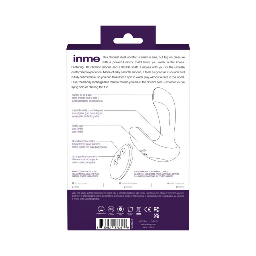Inme Rechargeable Dual Vibe With Remote