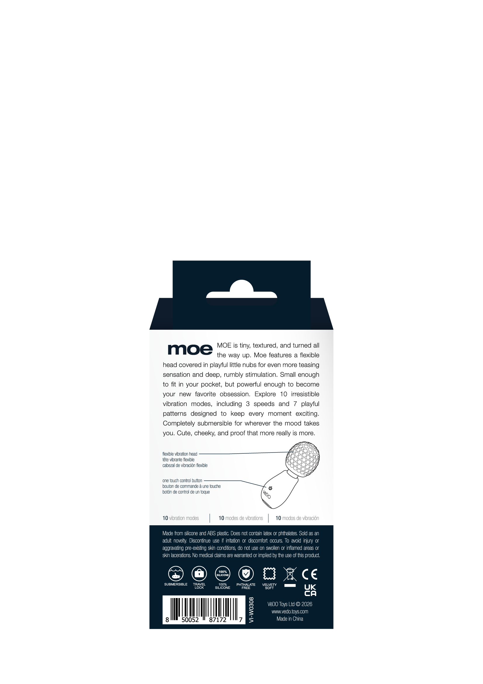 Moe Rechargeable Extra Mini Wand Black