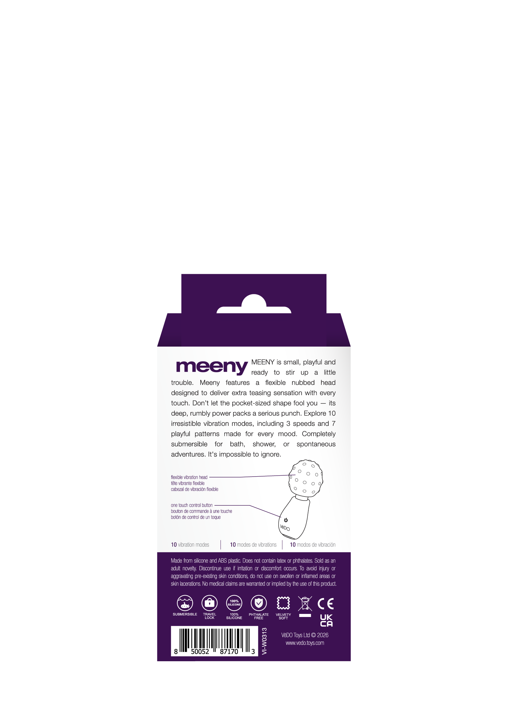 Meeny Rechargeable Extra Mini Wand Purple