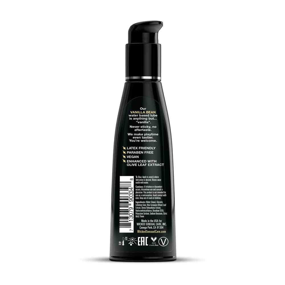 Aqua Vanilla Bean Flavored Water Based Intimate Lubricant - 4 Fl. Oz.