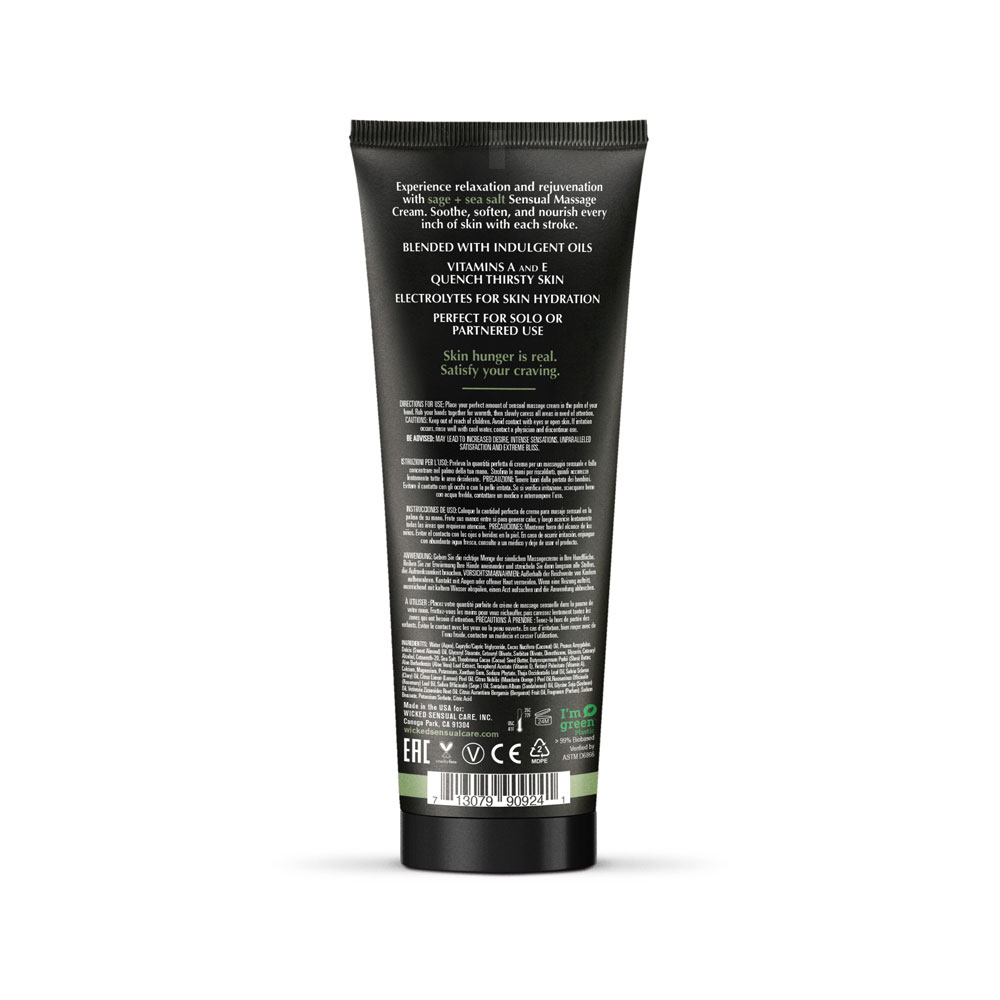 Sage and Sea Salt - Scented Sensual Massage Cream - 4 Oz