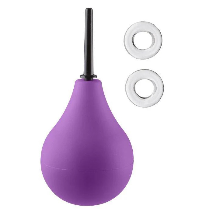 Cloud 9 Fresh and Deluxe Anal Soft Tip Enema Douche 7.6oz With Ez Squeeze Bulb and 2 C-Rings