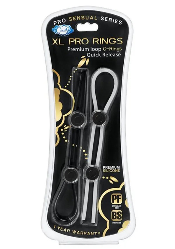 Cloud 9 Pro Sensual XL Cock Ring 2-Pack - Black/white
