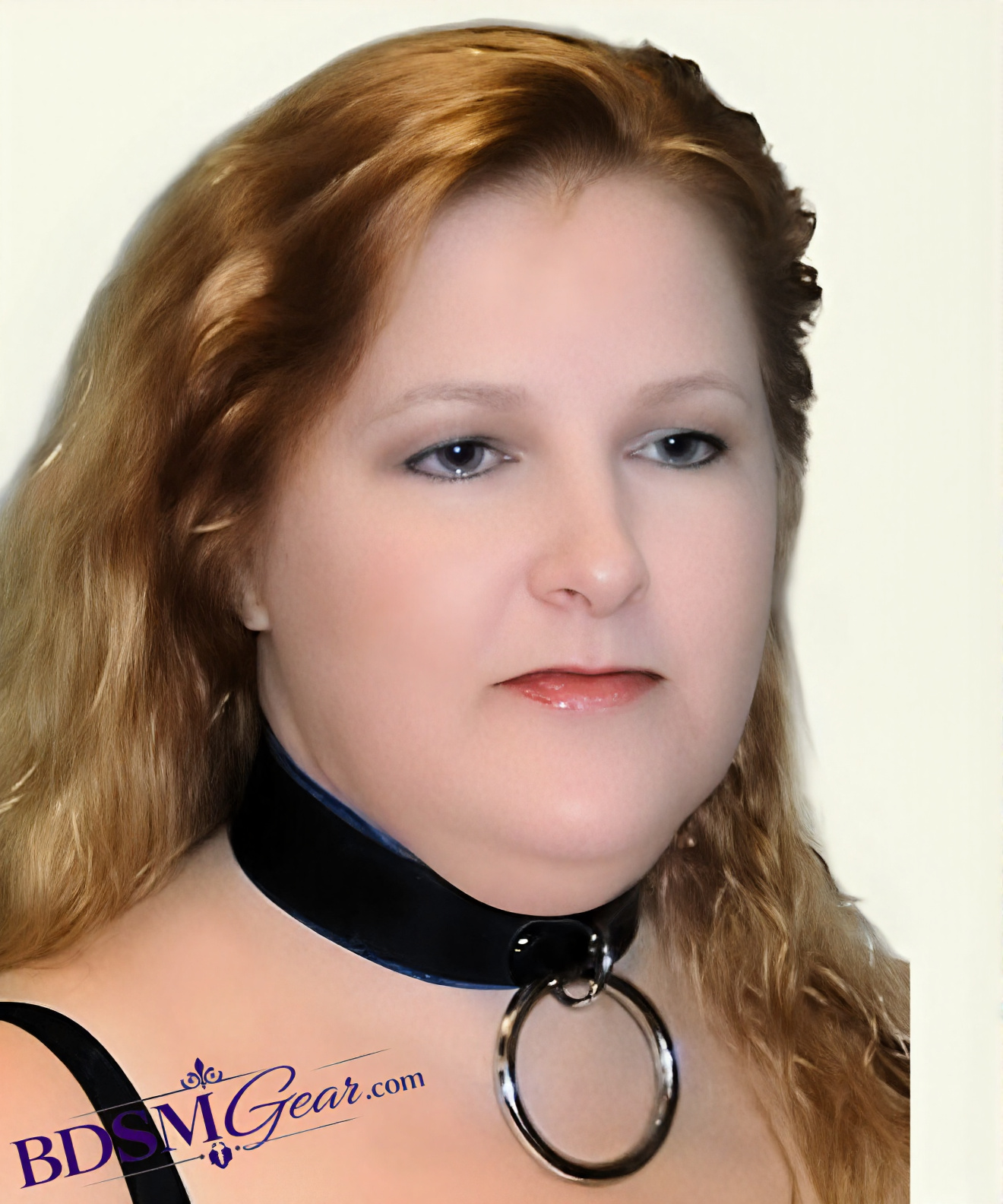 Basic Black Leather O Ring Bondage Collar