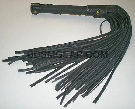 50 Lash Black Leather Flogger by BDSMGear