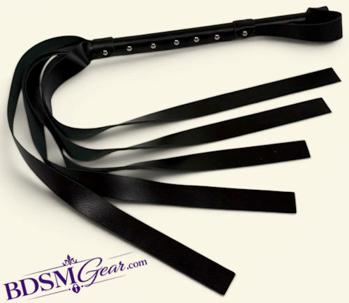 4 Foot Gorean Flogger, Black Leather by BDSMGear