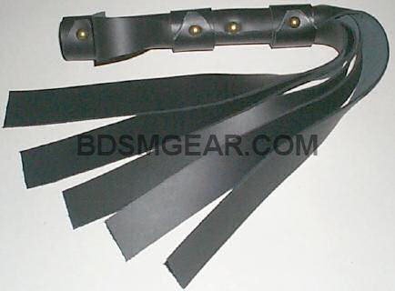 2 Foot Mini Gorean Flogger, Black Leather by BDSMGear