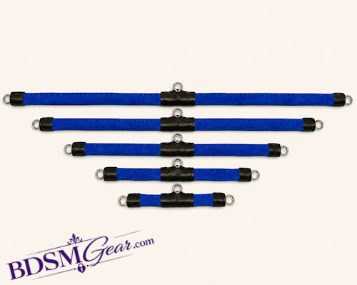Black Leather on Blue Suede Deluxe Spreader Bars