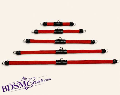 Black Leather on Red Suede Deluxe Spreader Bars