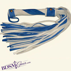 50 Lash White and Blue Suede Flogger