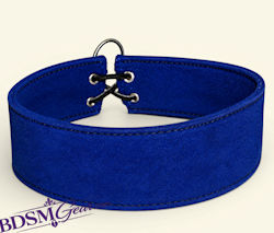 Blue Suede Discreet Victorian Style Choker Collar
