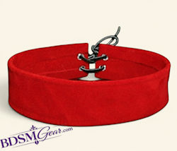 Red Suede Discreet Victorian Choker Collar
