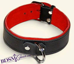 Red Suede Lined 1 Ring Collar