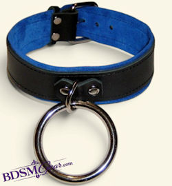 Blue Suede Lined O Ring Collar
