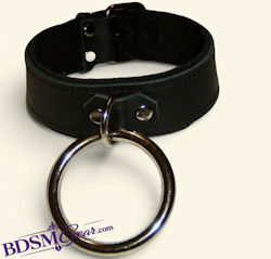 BDSM Leather O Ring Collar