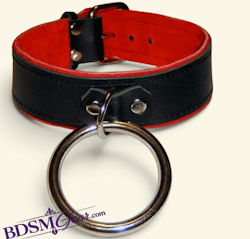 Red Suede Lined O Ring Collar
